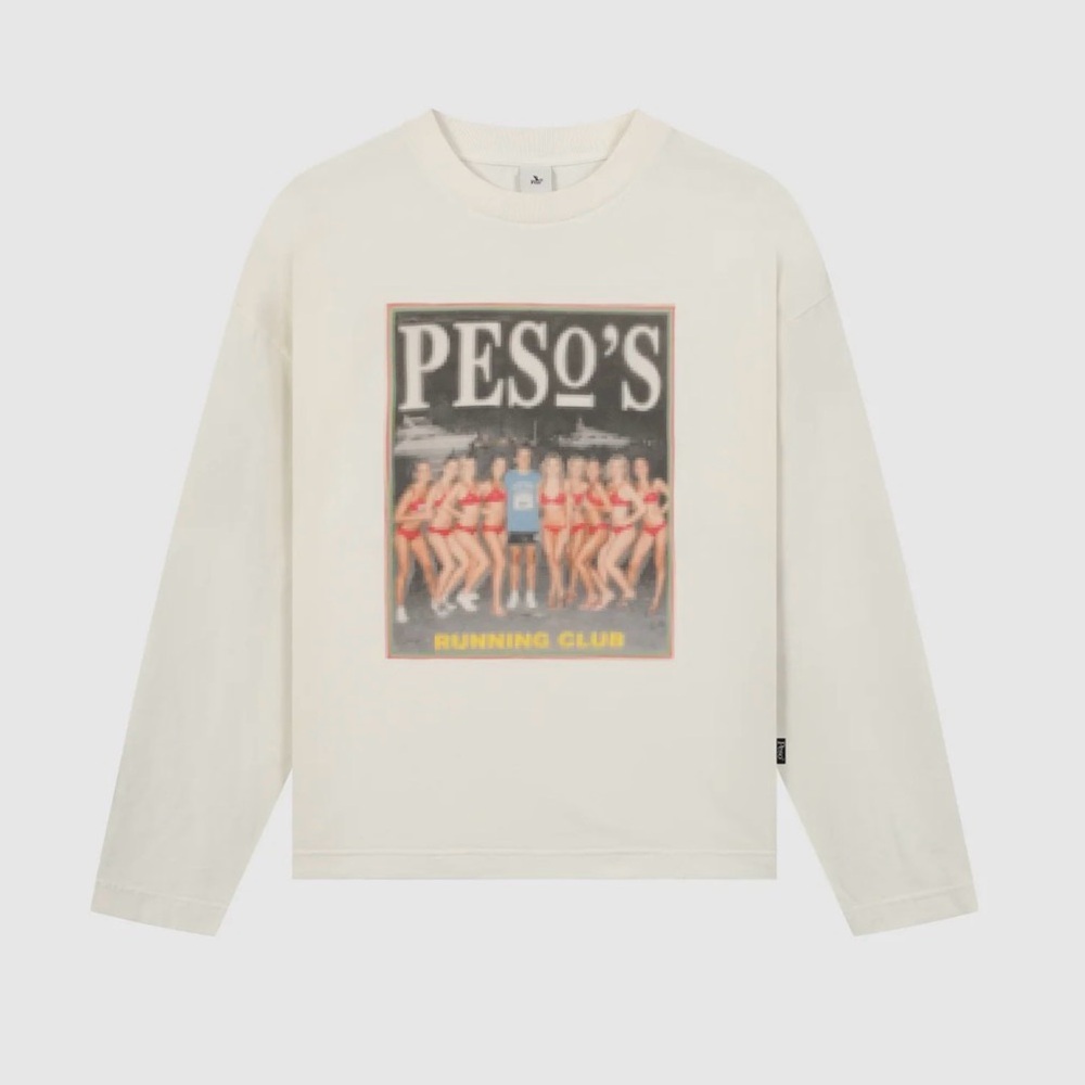 NWT [Peso] ‘Running Club’ Soft Cotton Long-Sleeved T-Shirt Graphic Tee Men’s L - Picture 2 of 14
